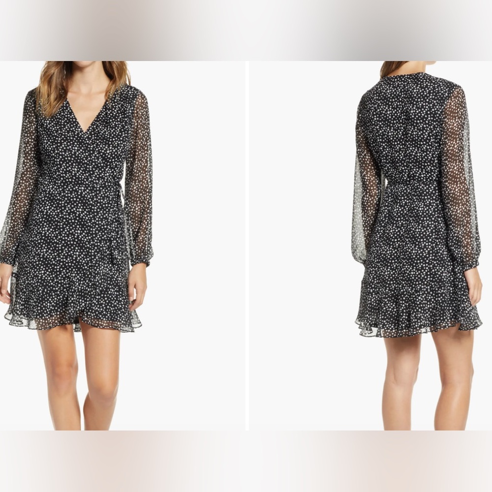 Mini Polka Dot Wrap Dress